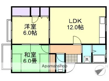 新若マンション(2LDK/2階)の間取り写真
