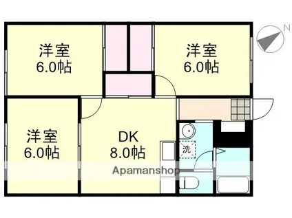 フォブールセラフィーI(3DK/2階)の間取り写真