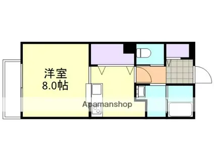 ラフィネ中島A棟(1K/1階)の間取り写真