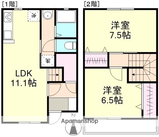ミュージアタウン片島 A棟(2LDK)の間取り写真