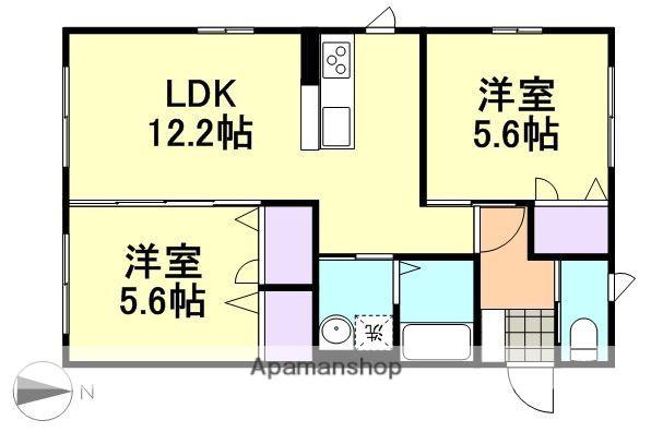 フローレンスⅢ(2LDK/1階)の間取り写真