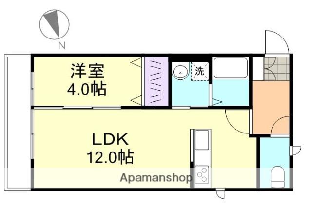 コンシェルジュ福井A棟(1LDK/2階)の間取り写真