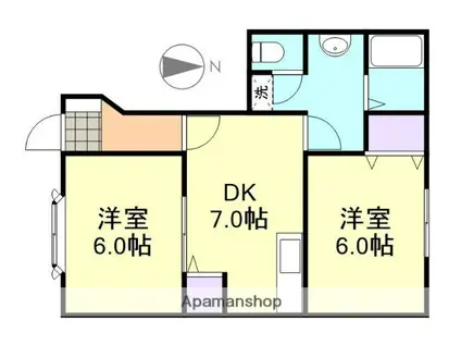エクセランセトル(2DK/1階)の間取り写真