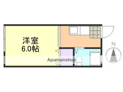 VENT VERT A棟(1K/1階)の間取り写真