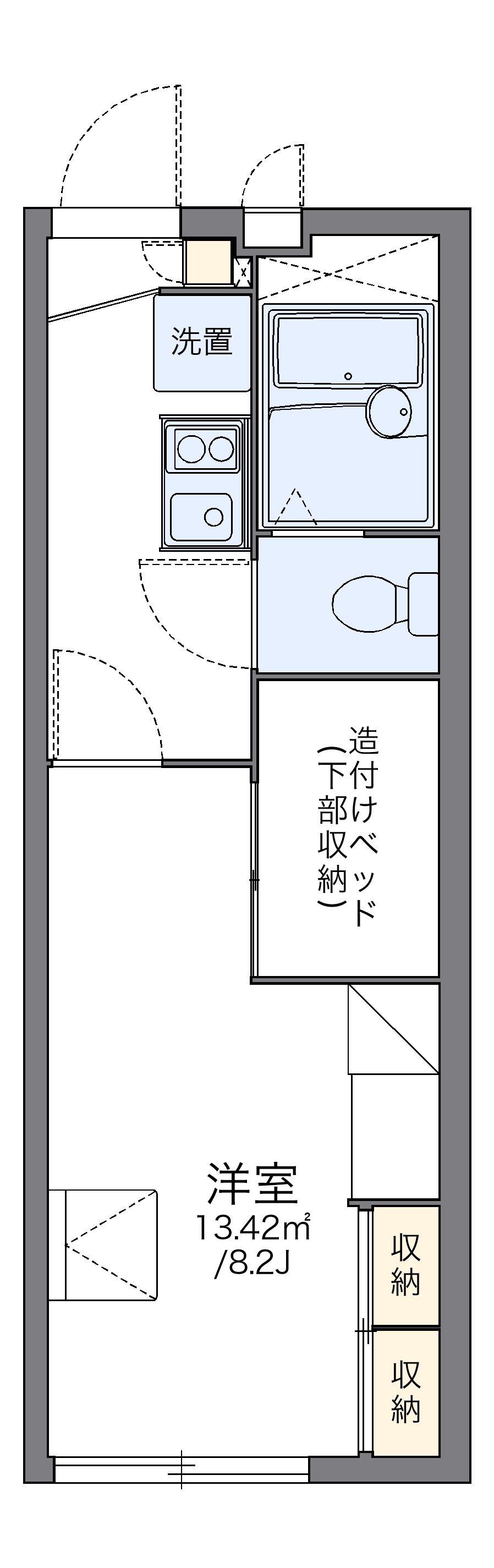 レオパレス光ヒルズ(1K/1階)の間取り写真