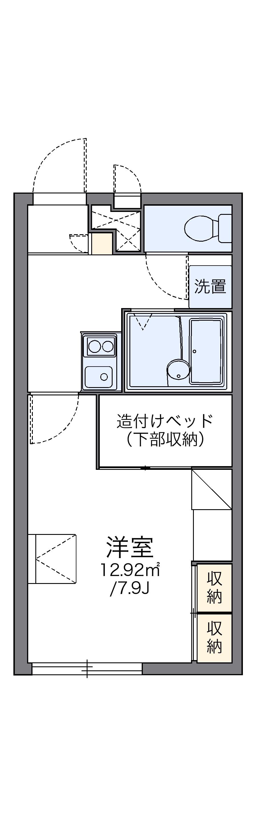 レオパレスコンフォール石橋E(1K/1階)の間取り写真