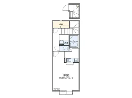 レオネクストMAKADO(1K/2階)の間取り写真