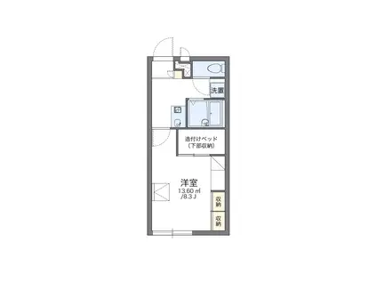 レオパレス西市A(1K/1階)の間取り写真