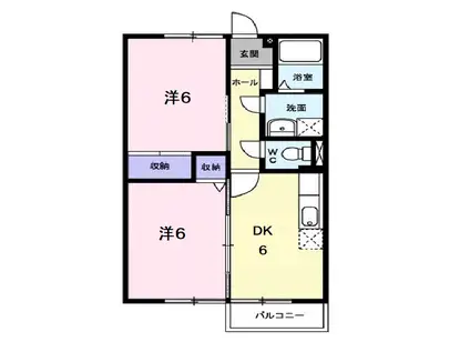 ブランカドゥボナ-ルA(2DK/1階)の間取り写真