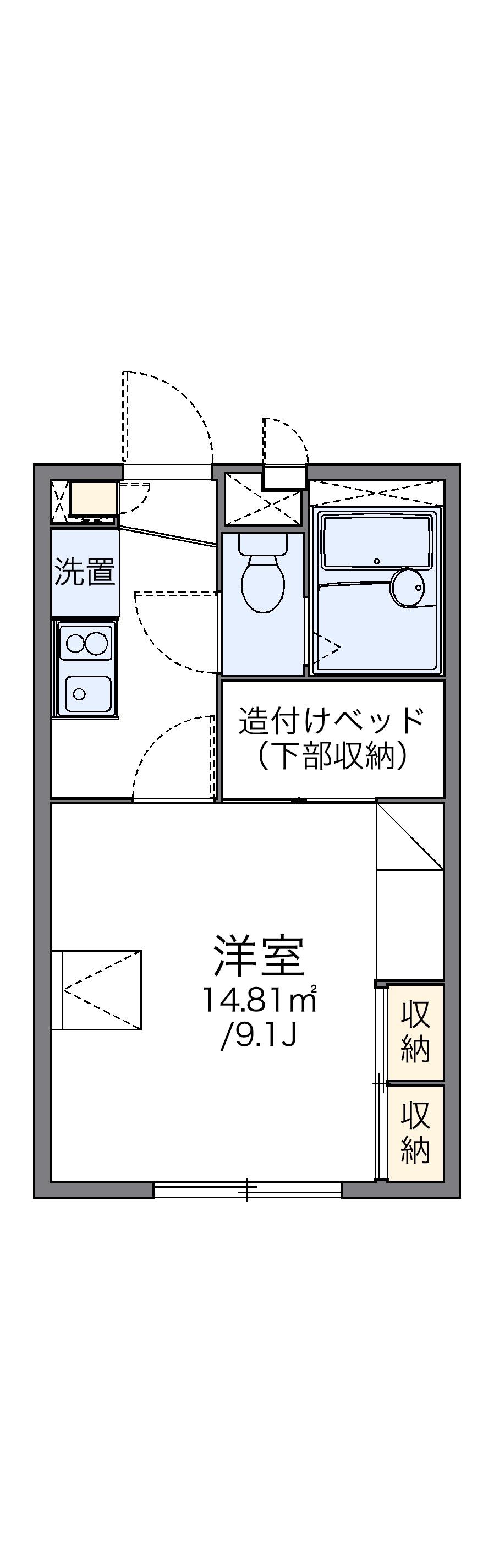 レオパレス浜野一丁目(1K/1階)の間取り写真