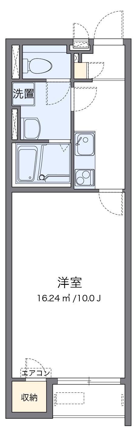 クレイノエアルⅡ(1K/2階)の間取り写真