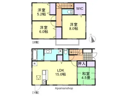 水島臨海鉄道 西富井駅 徒歩5分 2階建 築10年(4LDK)の間取り写真