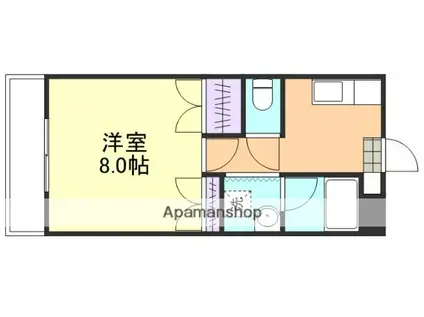 メゾンヤマサキ(1K/2階)の間取り写真