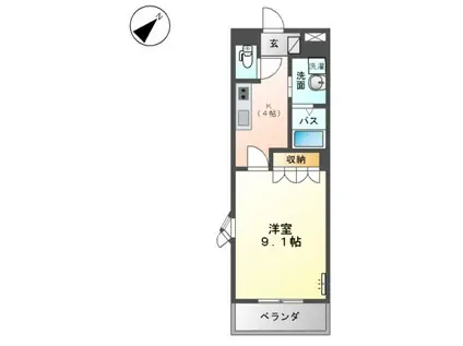 スタイリッシュレジデンスⅡ(1K/2階)の間取り写真