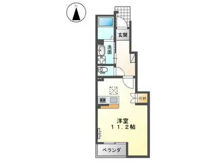 カーサ ソレイユ(ワンルーム/1階)の間取り写真