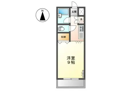 STUDIOENCHATE公園前(1K/2階)の間取り写真