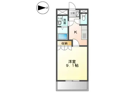 ウエストモンターニュ(1K/1階)の間取り写真