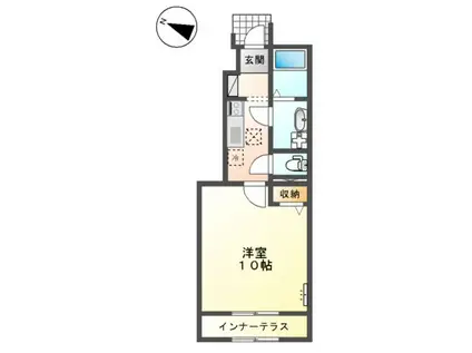 ラ・ルーチェ(1K/1階)の間取り写真