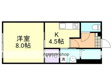 エスペランサ福島 B(1K/2階)の間取り写真