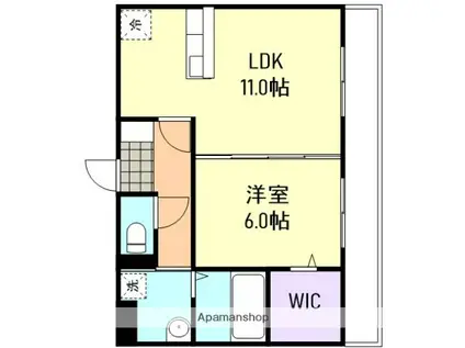 SIRIUSU(1LDK/3階)の間取り写真