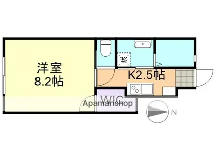 AURORA(1K/1階)の間取り写真