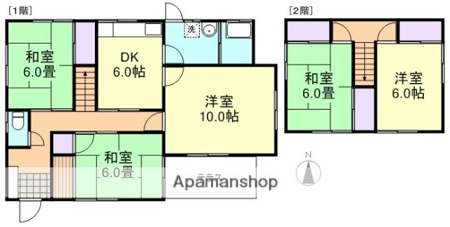 山陽本線 金光駅 徒歩42分 2階建 築46年(5DK)の間取り写真