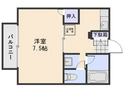 アドニス(1K/1階)の間取り写真