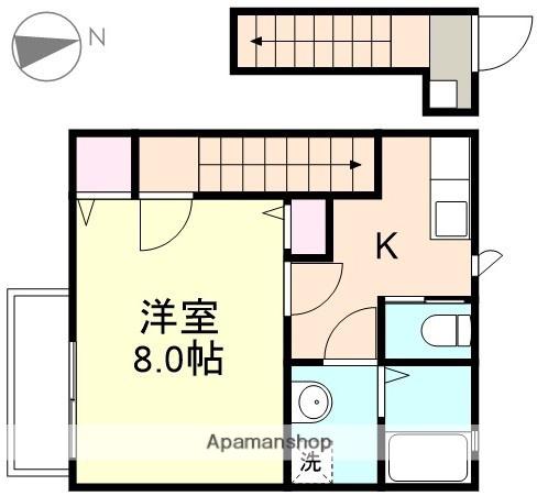 四十瀬 ALIVIO(1K/2階)の間取り写真