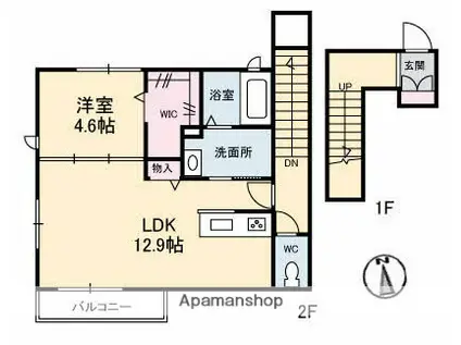 フェリエス(1LDK/2階)の間取り写真