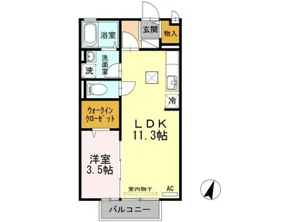 アネシス(1LDK/1階)の間取り写真