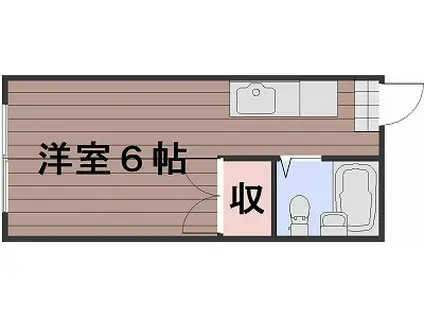ぐらんめーるⅢ(ワンルーム/1階)の間取り写真