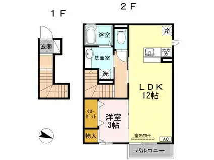 フォレスト21(1LDK/2階)の間取り写真