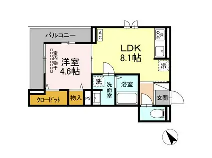 セイル瀬戸(1LDK/2階)の間取り写真