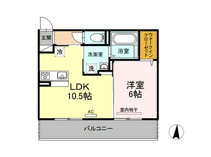 パームツリーB(1LDK/3階)の間取り写真