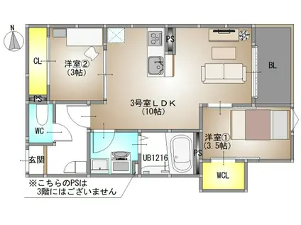 REGALEST TSUBAKIREGALEST 青江Ⅴ(2LDK/1階)の間取り写真