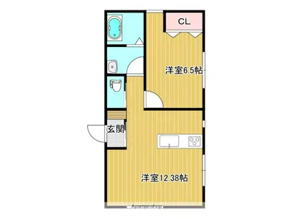 AZUL(1LDK/1階)の間取り写真