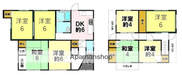 山陽本線 倉敷駅 徒歩12分 2階建 築53年(7SDK)の間取り写真