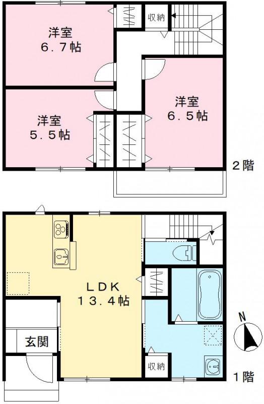 山陽本線 高島駅(岡山) 徒歩5分 2階建 新築(3LDK)の間取り写真