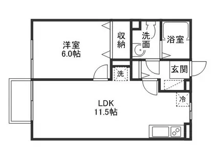 ヴィラコスモス(1LDK/2階)の間取り写真