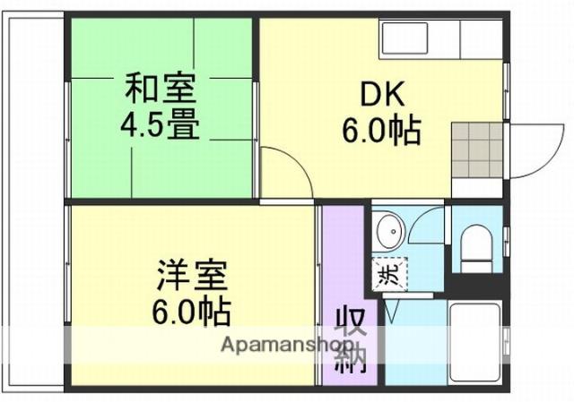 宮原マンション中島(2DK/1階)の間取り写真