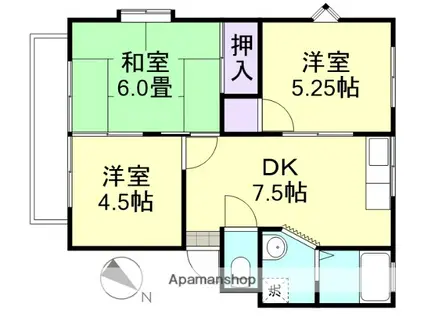 マンションくるみ(3DK/2階)の間取り写真