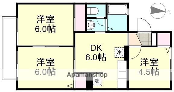 S-PALAZZO(3DK/2階)の間取り写真
