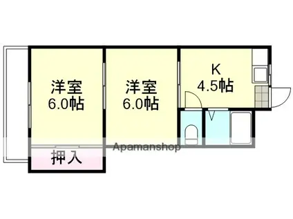 泉コーポ(2K/2階)の間取り写真