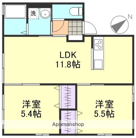 ARPEGEⅡ(2LDK/1階)の間取り写真