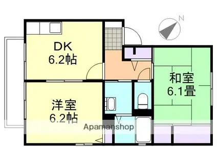 サンクレメンテD棟(2DK/2階)の間取り写真