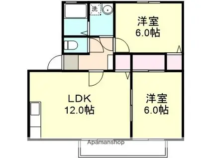 プレジャーライフ(2LDK/2階)の間取り写真