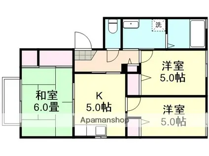 ホーマットキャピタルB棟(3K/1階)の間取り写真