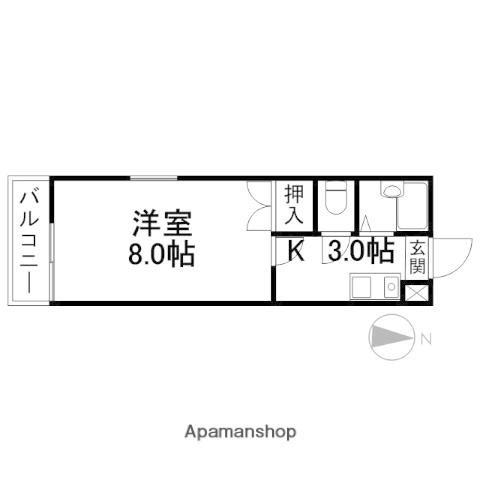 TMⅡマンション(1K/3階)の間取り写真