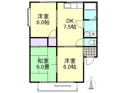 メゾン・ド・ボヌールⅠ(3DK/2階)の間取り写真