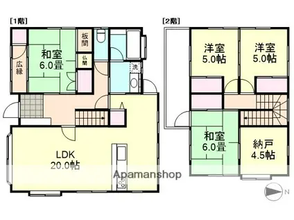 山陽本線 西阿知駅 徒歩13分 2階建 築31年(4SLDK)の間取り写真